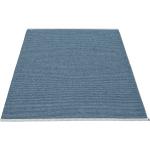 Blaue Pappelina Rechteckige Teppiche mit Schweden-Motiv aus Textil 