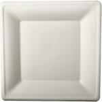 PAPSTAR 100 Teller, Zuckerrohr "pure" eckig 26 cm x 26 cm weiss - white Natural material 86954