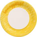 Gelbe Nachhaltige Runde Partyteller 23 cm aus Kunststoff lebensmittelecht 