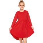 Reduzierte Rote Elegante Langärmelige Winterkleider für Kinder aus Baumwolle für Mädchen für den für den Winter 