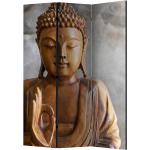 Braune Asiatische artgeist Paravents & Spanische Wände mit Buddha-Motiv aus Massivholz 