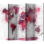 Rote artgeist Paravents & Spanische Wände mit Weltkartenmotiv aus Massivholz 