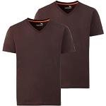 Braune Parforce V-Ausschnitt T-Shirts aus Baumwolle für Herren Größe XL 2-teilig 