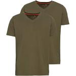 Reduzierte Olivgrüne Parforce V-Ausschnitt T-Shirts aus Baumwolle für Herren Größe 3 XL 2-teilig 