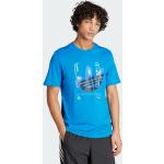Blaue adidas Graphic T-Shirts für Herren Größe XS 
