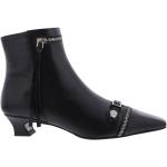 Reduzierte Schwarze Punk Ankle Boots & Klassische Stiefeletten in Normalweite aus Leder für Damen Größe 39 