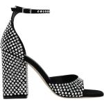 Schwarze Paris Texas High Heels & Stiletto-Pumps mit Nieten mit Riemchen aus Veloursleder für Damen Größe 37,5 