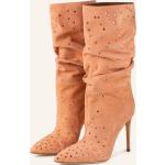 Reduzierte Hellorange Paris Texas Spitze High-Heel Stiefel aus Veloursleder für Damen Größe 40 