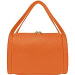 Orange Elegante Lederhandtaschen aus Leder für Damen klein 