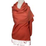 Korallenrote Pashmina-Schals aus Seide für Damen 