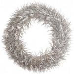 Silberne Runde Weihnachtstürkränze aus Kunststoff 
