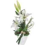Weiße Künstliche Blumengestecke aus Kunststoff im Topf 