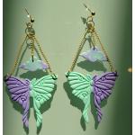 Pastellgrüne Schmetterling Ohrringe mit Halloween-Motiv 