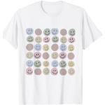 Weiße Gepunktete Emoji Smiley T-Shirts für Herren Größe S 