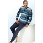 Marineblaue Pyjamas lang aus Baumwolle für Herren Größe XL 