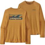 Braune Sportliche Langärmelige Patagonia Nachhaltige T-Shirts für Herren Größe M 