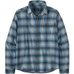 Blaue Langärmelige Patagonia Fjord Flannel Nachhaltige Shirts mit Tasche aus Flanell für Herren Größe L 