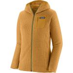 Gelbe Atmungsaktive Patagonia R1 Nachhaltige Zip Hoodies & Sweatjacken aus Fleece mit Kapuze für Damen Größe M 