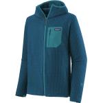 Marineblaue Atmungsaktive Patagonia R1 Nachhaltige Zip Hoodies & Sweatjacken mit Reißverschluss aus Fleece mit Kapuze für Herren Größe S für den für den Herbst 