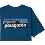 Reduzierte Blaue Kurzärmelige Patagonia Logo T-Shirts für Herren Größe S 