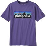Lila Patagonia Logo Bio Nachhaltige T-Shirts aus Frottee für Herren Größe S 