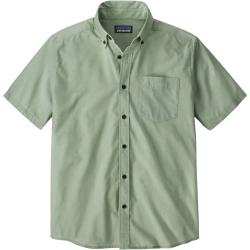Patagonia M Daily Shirt Chambray - Sedge Green, Größe S - Herren Kurzarm-Shirt, Farbe Grün