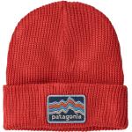 Rote Gestreifte Streetwear Patagonia Logo Nachhaltige Kinderbeanies für den für den Herbst 