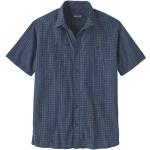 Blaue Kurzärmelige Patagonia Back Step Bio Nachhaltige Shirts mit Tasche aus Hanffaser für Herren Größe S 