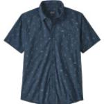 Blaue Kurzärmelige Patagonia Go To Bio Nachhaltige Shirts mit Tasche für Herren Größe M 