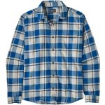 Blaue Langärmelige Patagonia Fjord Flannel Bio Nachhaltige Shirts mit Tasche aus Flanell für Herren Größe XL 