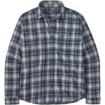 Marineblaue Langärmelige Patagonia Fjord Flannel Nachhaltige Shirts mit Tasche aus Flanell für Herren Größe S 
