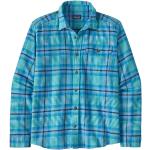 Blaue Langärmelige Patagonia Fjord Flannel Nachhaltige Shirts mit Tasche aus Flanell für Herren Größe L 