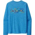 Blaue Langärmelige Patagonia Capilene Nachhaltige Print-Shirts für Herren Größe L 