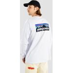 Weiße Streetwear Langärmelige Patagonia Logo Nachhaltige T-Shirts für Herren Größe XL 