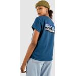 Blaue Streetwear Patagonia Logo Nachhaltige T-Shirts für Damen Größe XS 