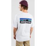 Weiße Streetwear Patagonia Logo Nachhaltige T-Shirts für Herren Größe XS 