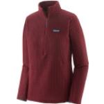 Rote Langärmelige Patagonia R1 Nachhaltige Shirts mit Tasche aus Fleece für Damen Größe S 