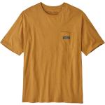 Gelbe Streetwear Kurzärmelige Patagonia Bio Nachhaltige Shirts mit Tasche für Herren Größe XL 
