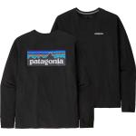 Schwarze Streetwear Langärmelige Patagonia Logo Nachhaltige T-Shirts aus Baumwolle für Herren Größe XL für den für den Herbst 