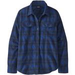 Marineblaue Langärmelige Patagonia Fjord Flannel Bio Nachhaltige Shirts mit Tasche aus Flanell für Herren Größe M 