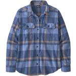 Blaue Patagonia Fjord Flannel Bio Nachhaltige Shirts mit Tasche aus Flanell für Damen Größe XS für den für den Frühling 