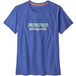 Blaue Patagonia Logo Bio Nachhaltige Rundhals-Ausschnitt T-Shirts für Damen für den für den Sommer 