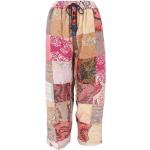 Fliederfarbene Boho Guru-Shop Druckhosen aus Baumwolle für Damen Größe M 