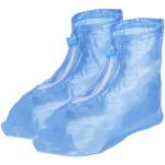 Blaue Schuhüberzieher & Regenüberschuhe mit Reißverschluss aus PVC wasserfest für Herren 