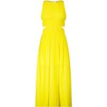 Reduzierte Gelbe Elegante Patrizia Pepe Midi Plisseekleider mit Cutwork mit Reißverschluss für Damen für den für den Winter 