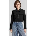 Schwarze Unifarbene Patrizia Pepe Giacca Mini Kurzjacken & Cropped-Jackets mit Reißverschluss aus Polyester Cropped für Damen Größe S 