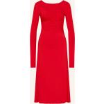 Rote Langärmelige Patrizia Pepe Maxi U-Boot-Ausschnitt Taillierte Kleider aus Jersey für Damen Größe M 