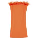 Reduzierte Orange Patrizia Pepe Mini Etuikleider mit Federn für Damen Größe XL für Partys 