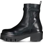 Reduzierte Schwarze Patrizia Pepe Ankle Boots & Klassische Stiefeletten mit Riemchen aus Leder für Damen Größe 39 