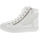 Weiße Paul Green Bio High Top Sneaker & Sneaker Boots mit Reißverschluss aus Leder Leicht für Damen Größe 42 mit Absatzhöhe bis 3cm für den für den Sommer 
